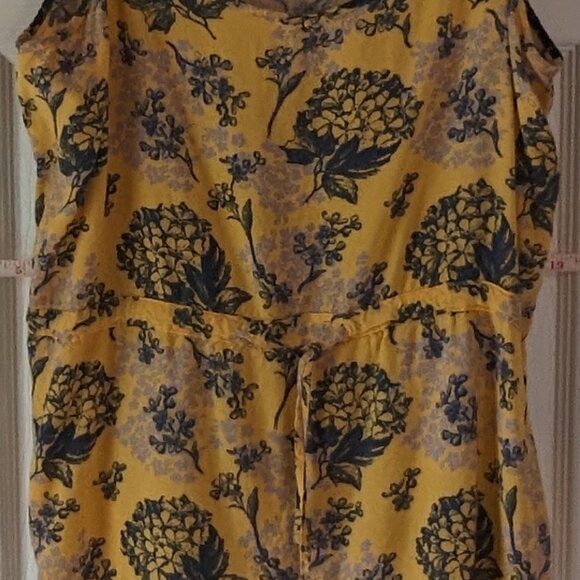 Yellow, floral tank top XL - Picture 2 of 7